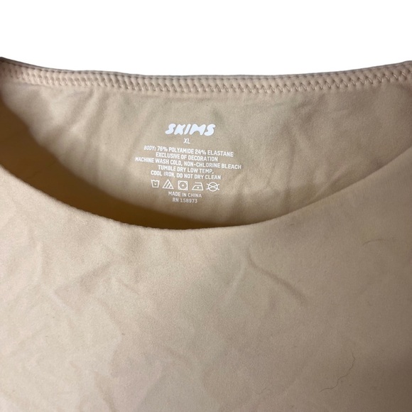 Skims Fits Everybody High Neck Bodysuit Clay Size XL Thong Back Classic - Picture 6 of 7